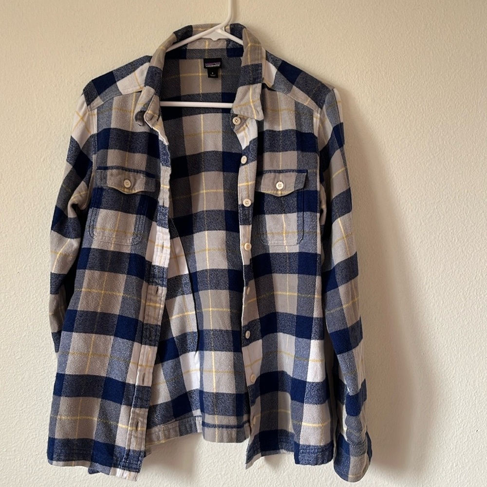 Patagonia Long Sleeve Fjord Flannel Shirt Button Front Organic Plaid Size 6